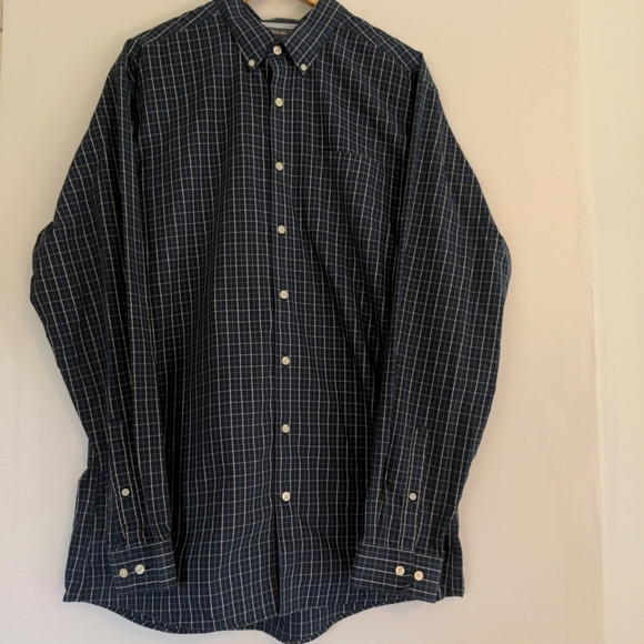 Eddie Bauer Shirt Men's TXL Blue Plaid Classic Fit Button Down Long Sleeve NWOT - Picture 1 of 8